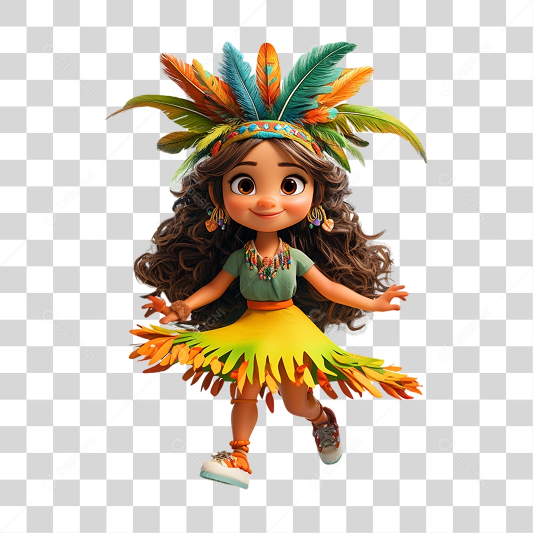 Personagem com Fantasia de Carnaval PNG Transparente