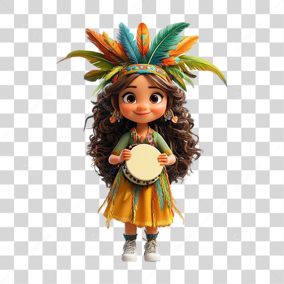 Personagem com Fantasia de Carnaval PNG Transparente