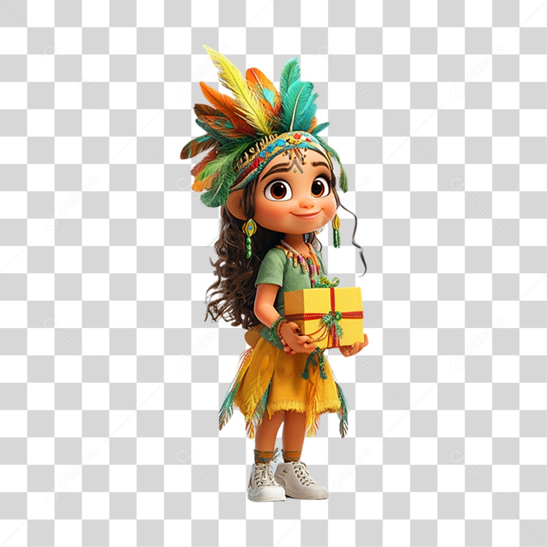 Personagem com Fantasia de Carnaval PNG Transparente