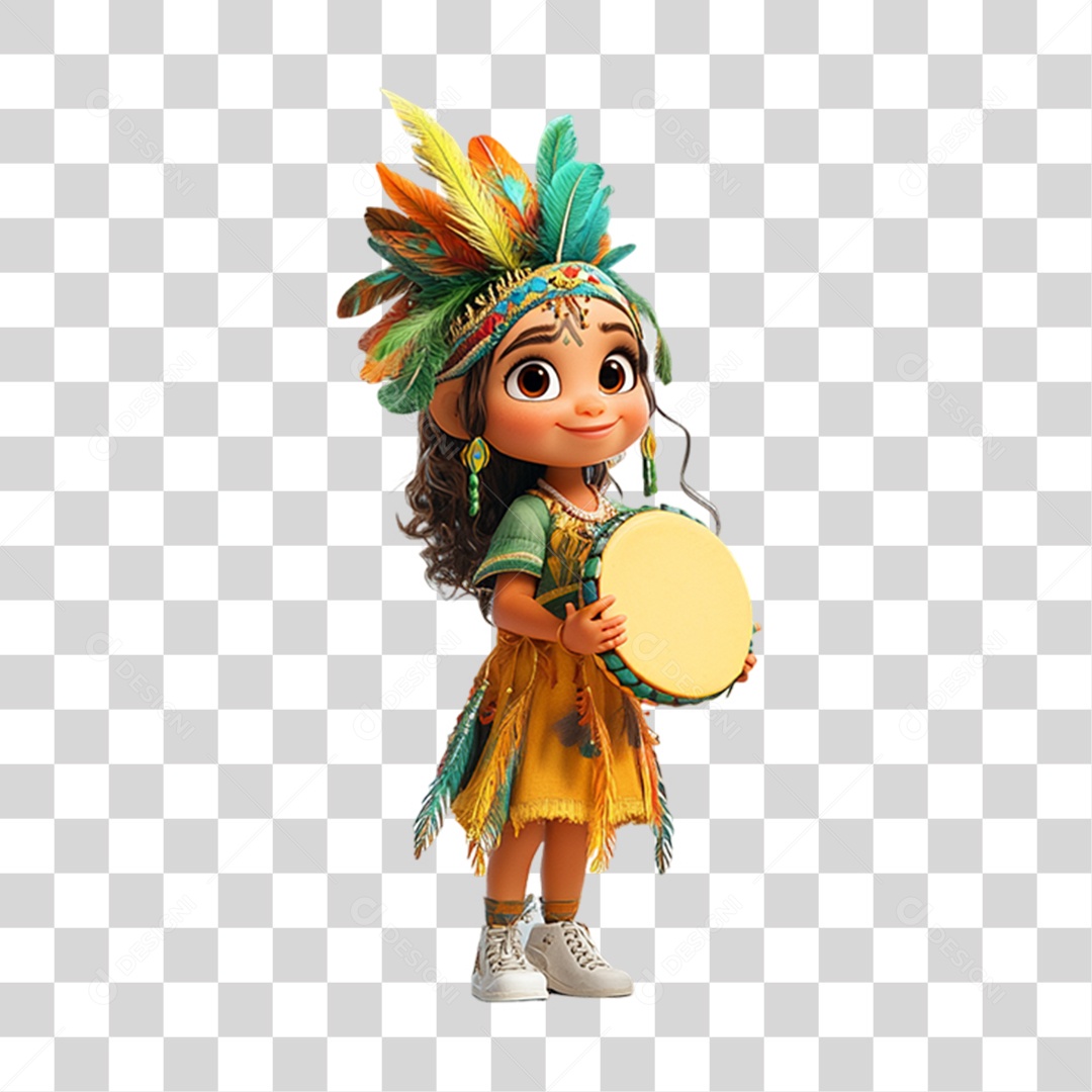 Personagem com Fantasia de Carnaval PNG Transparente