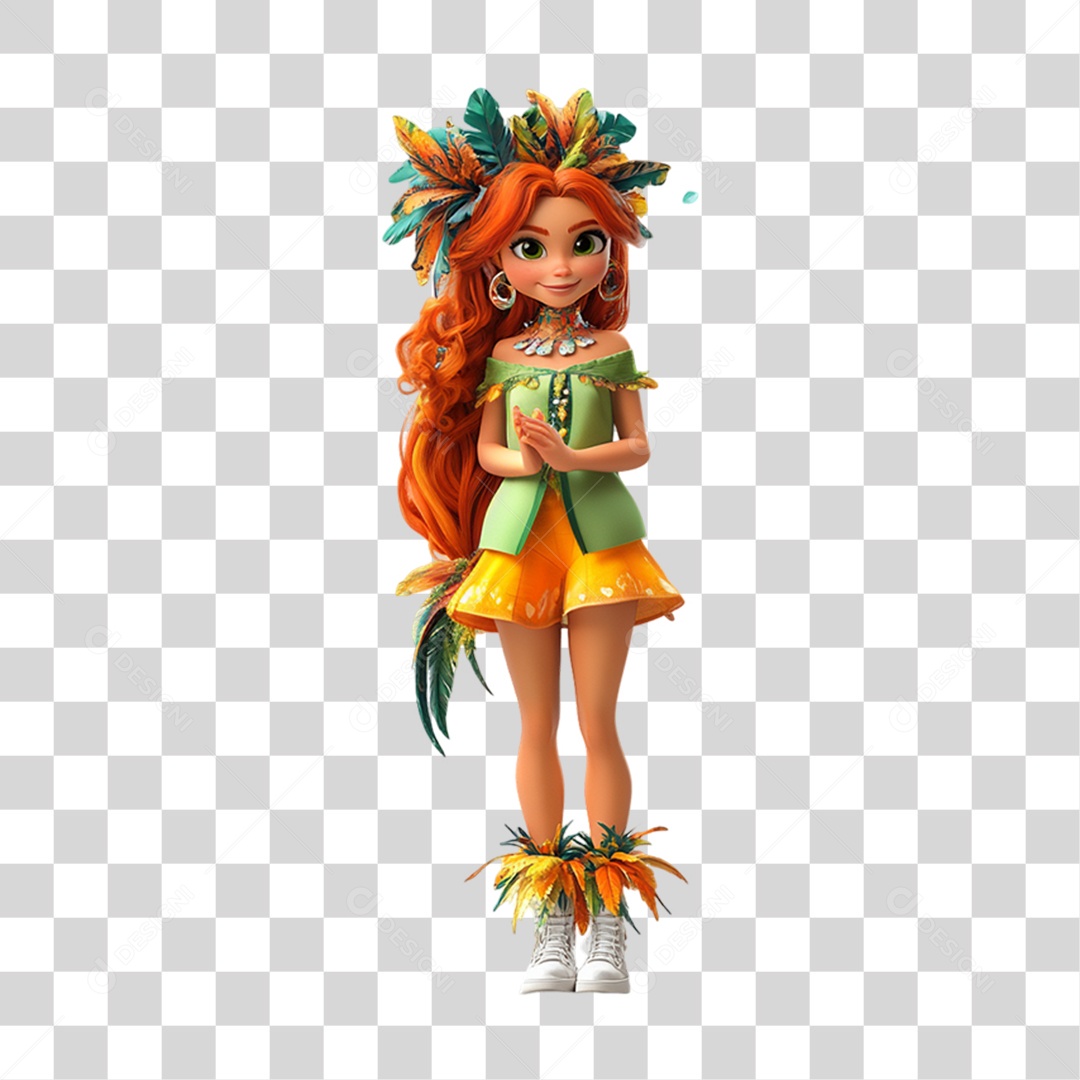 Personagem com Fantasia de Carnaval PNG Transparente