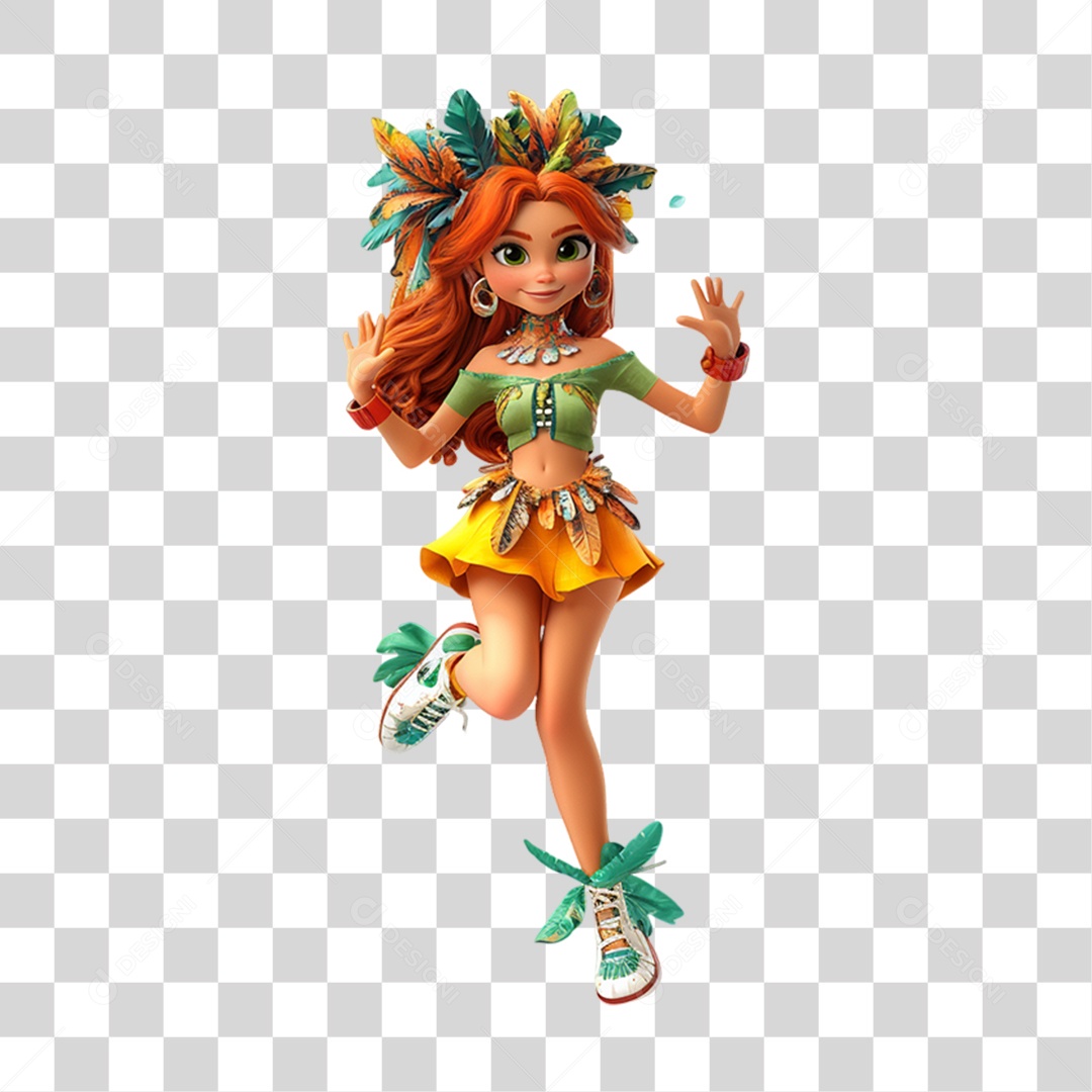 Personagem com Fantasia de Carnaval PNG Transparente