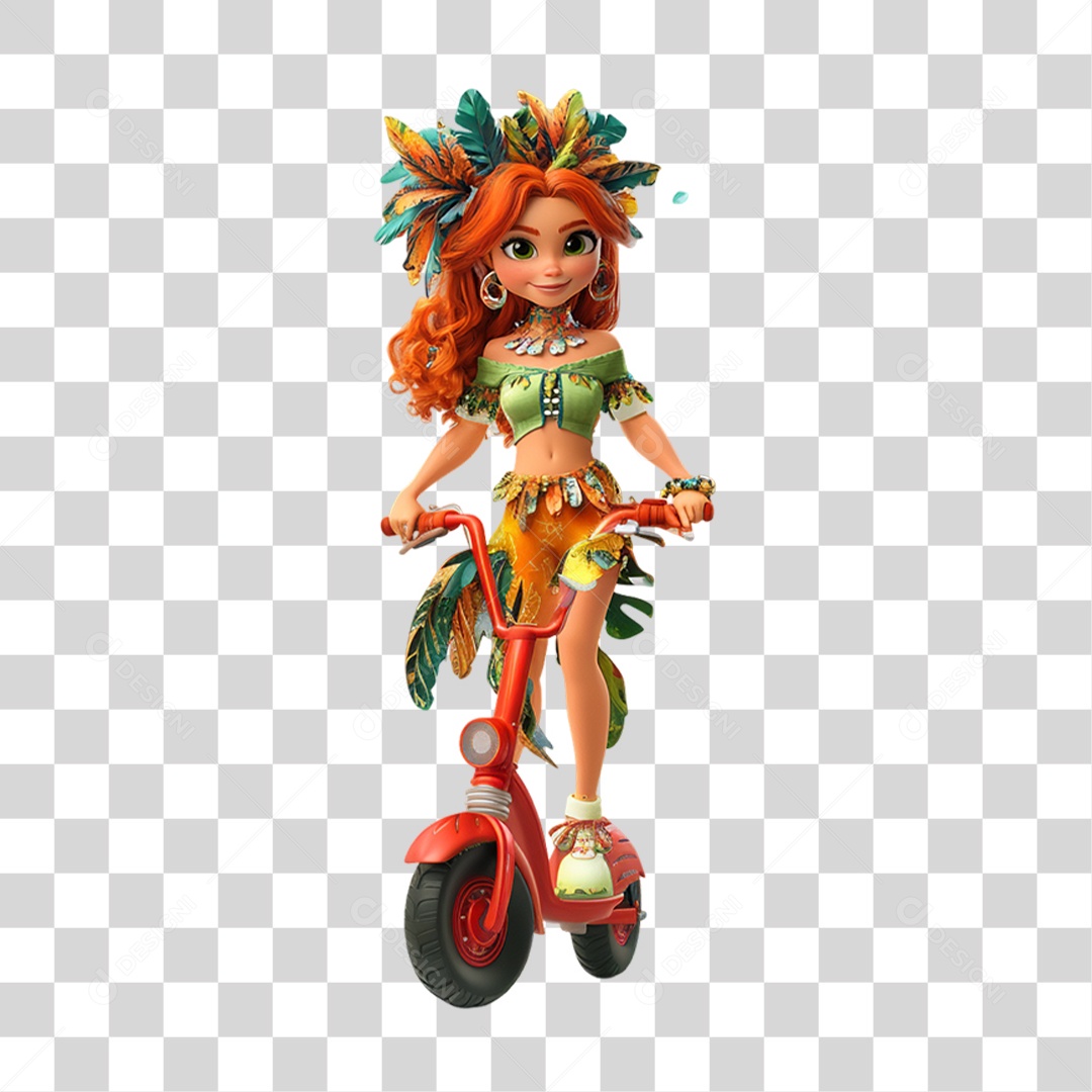 Personagem com Fantasia de Carnaval PNG Transparente