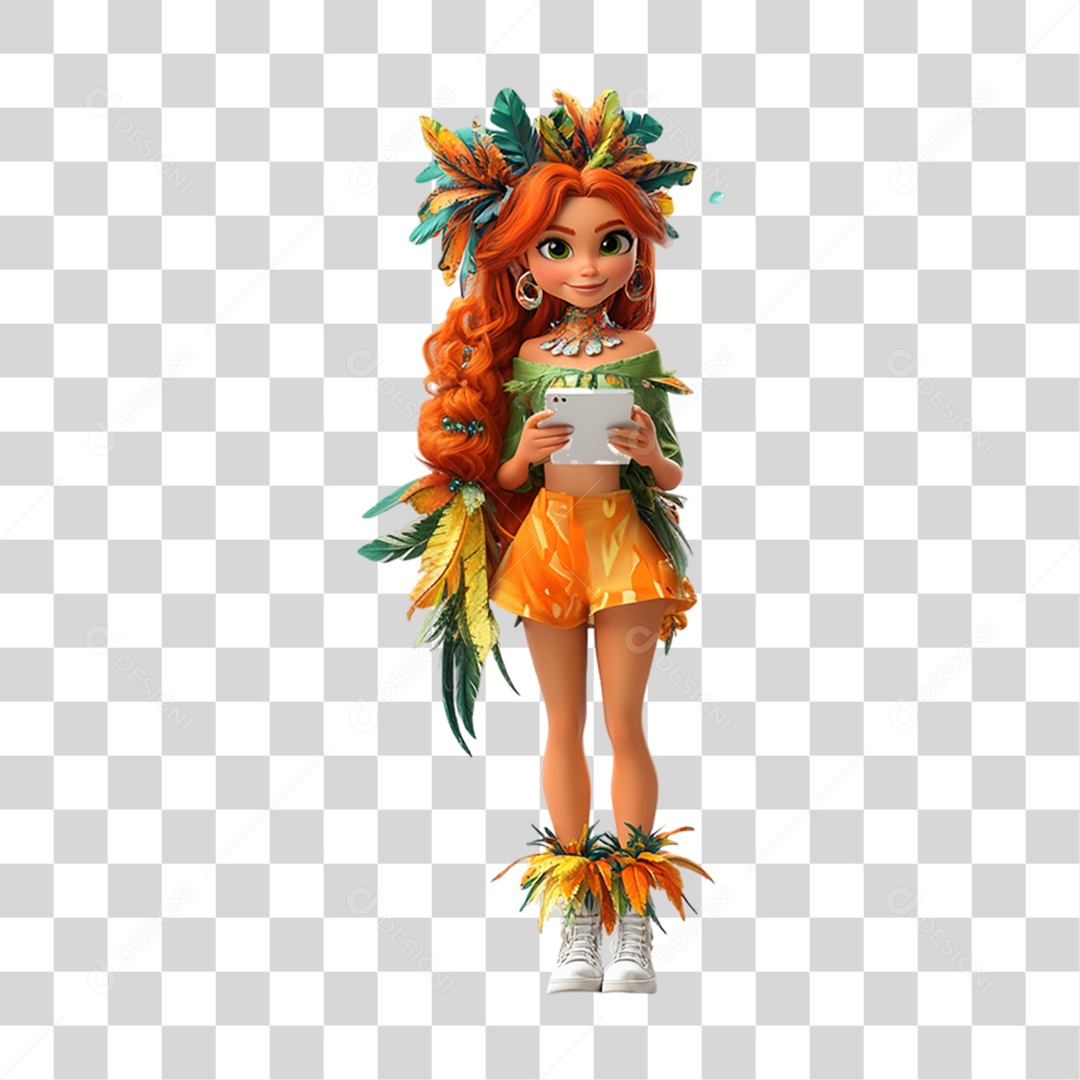 Personagem com Fantasia de Carnaval PNG Transparente