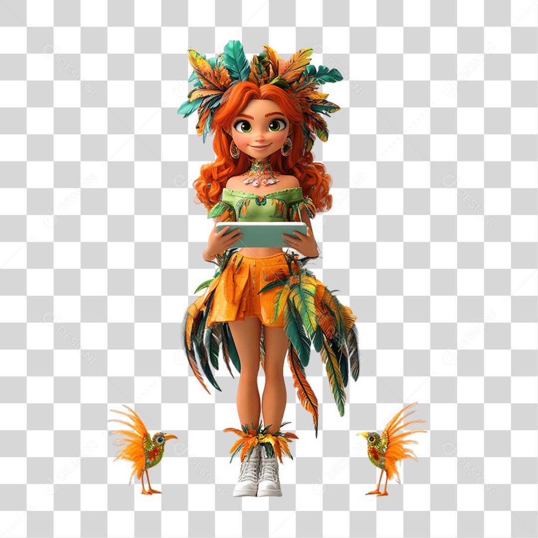 Personagem com Fantasia de Carnaval PNG Transparente