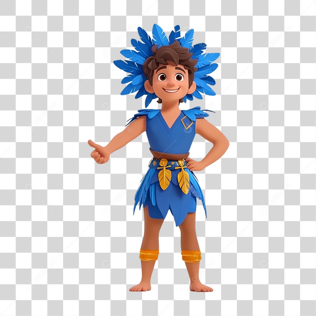 Personagem com Fantasia de Carnaval PNG Transparente