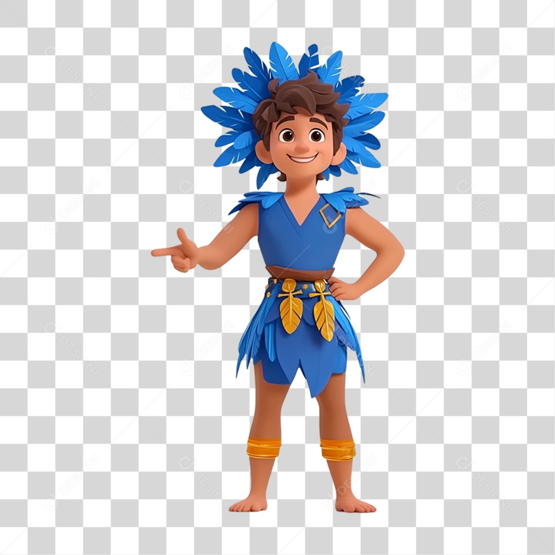 Personagem com Fantasia de Carnaval PNG Transparente