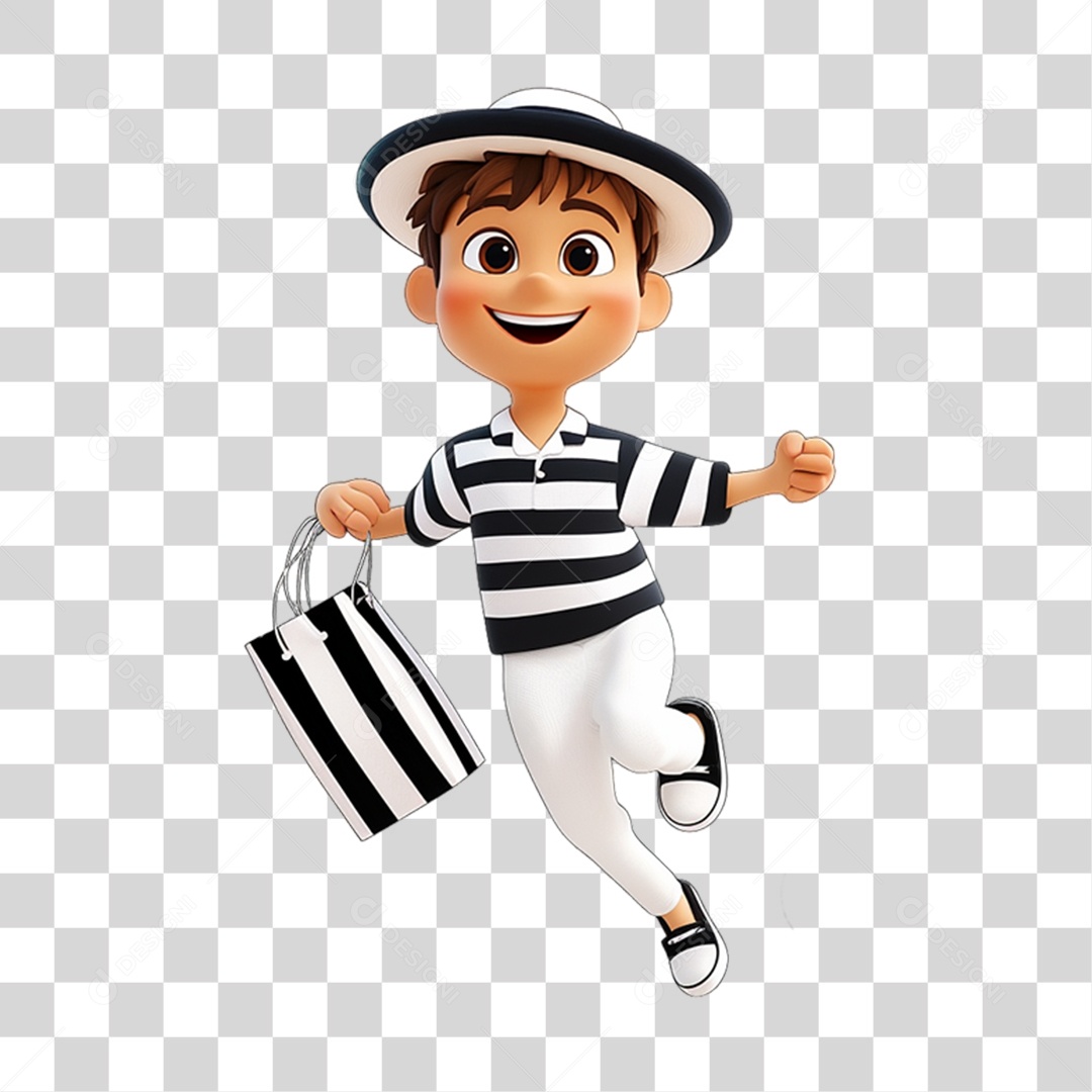 Personagem com Fantasia de Carnaval PNG Transparente