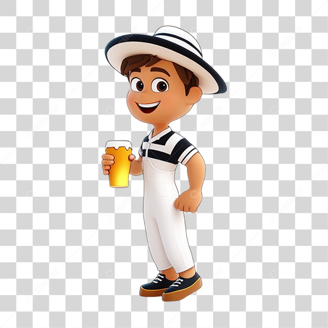 Personagem com Fantasia de Carnaval PNG Transparente