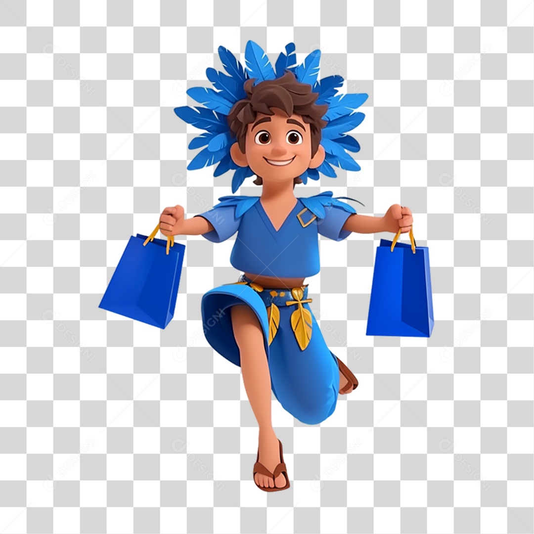 Personagem com Fantasia de Carnaval PNG Transparente