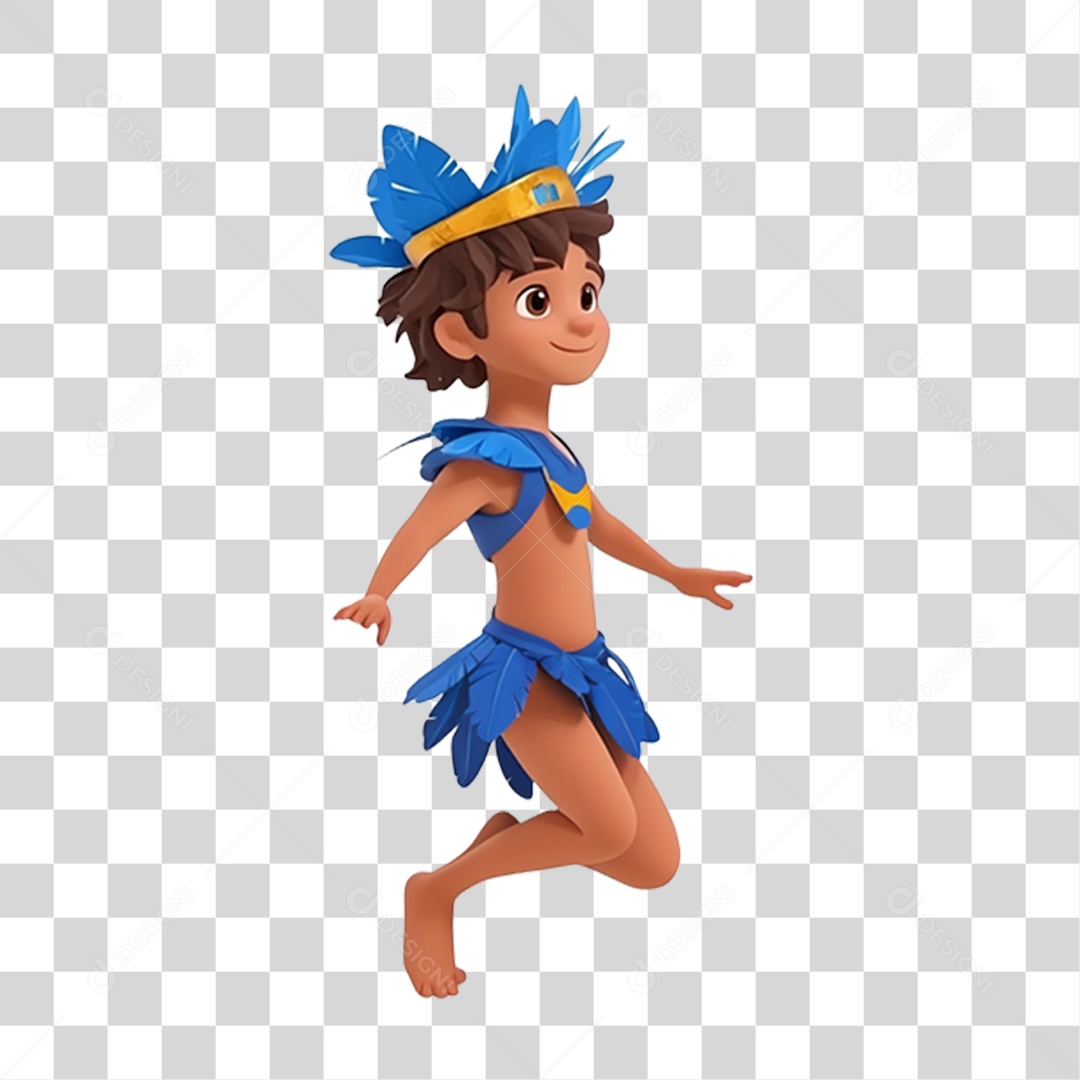 Personagem com Fantasia de Carnaval PNG Transparente