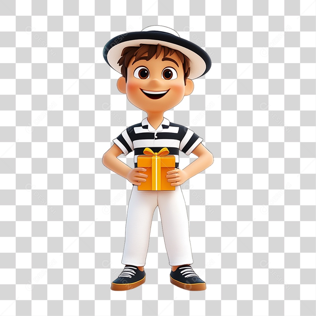 Personagem com Fantasia de Carnaval PNG Transparente