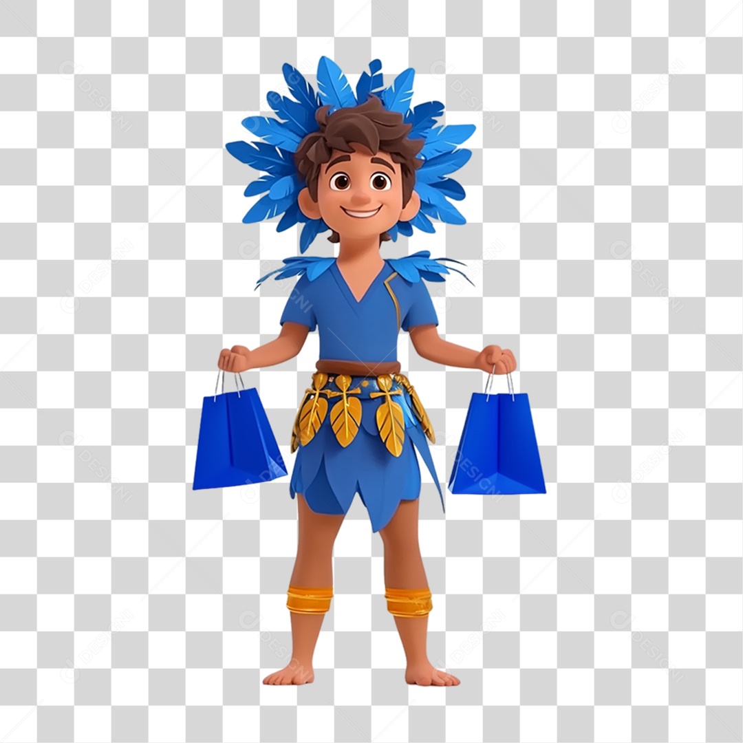 Personagem com Fantasia de Carnaval PNG Transparente