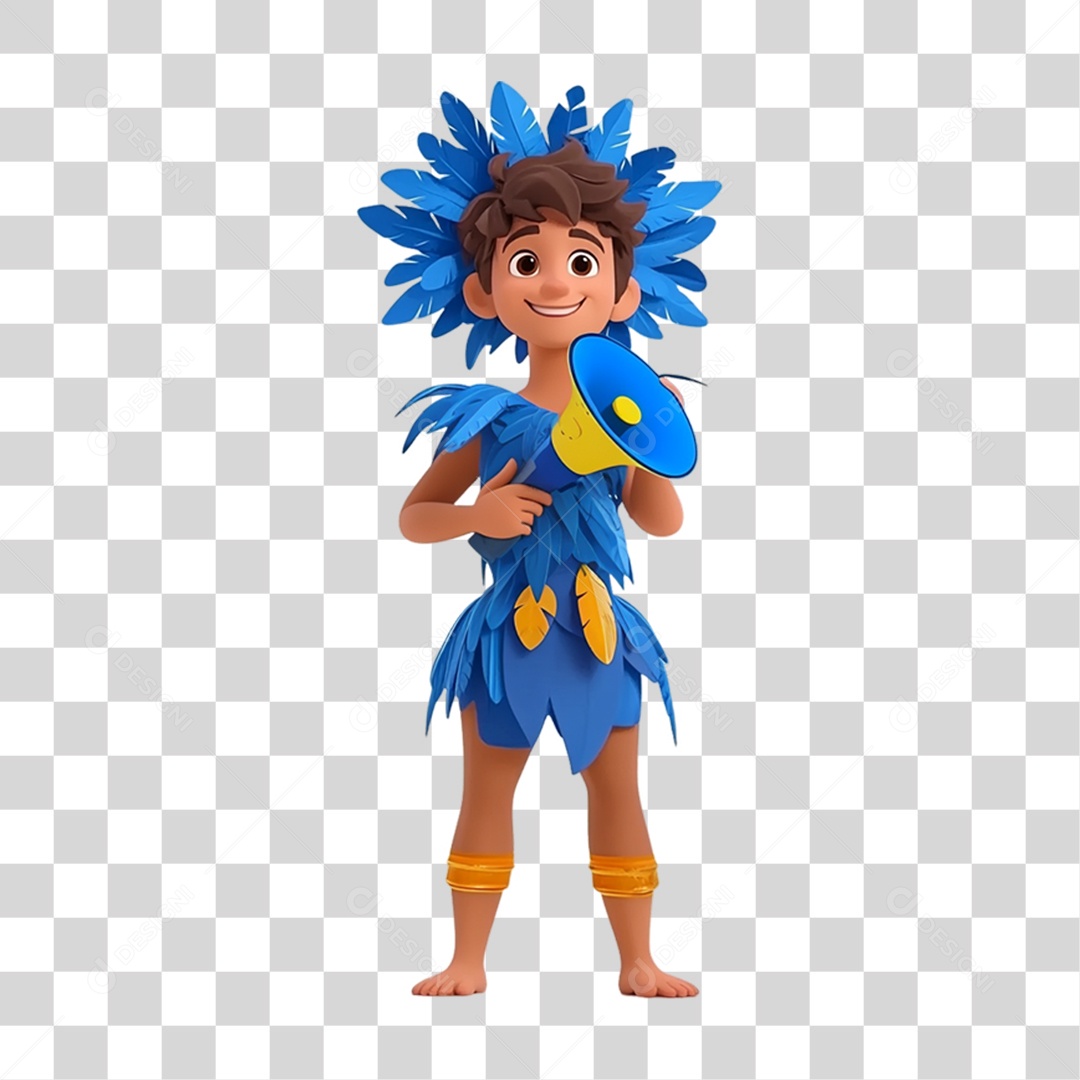 Personagem com Fantasia de Carnaval PNG Transparente