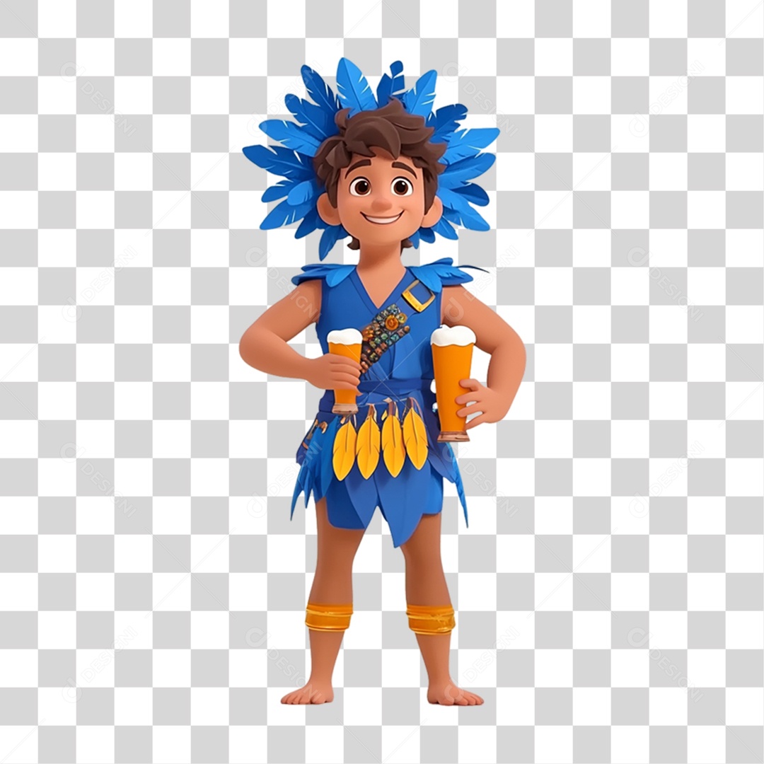 Personagem com Fantasia de Carnaval PNG Transparente