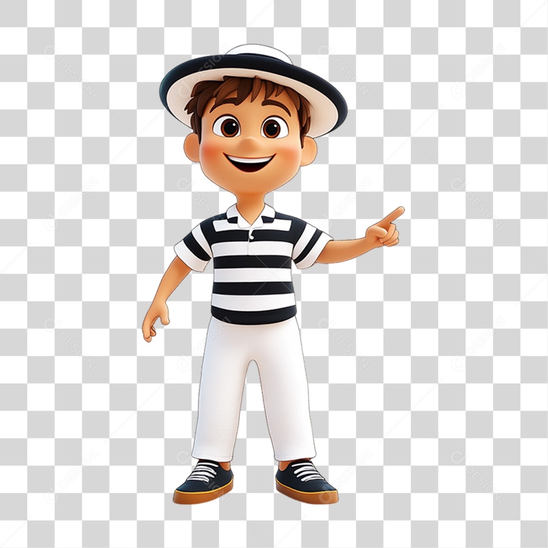 Personagem com Fantasia de Carnaval PNG Transparente