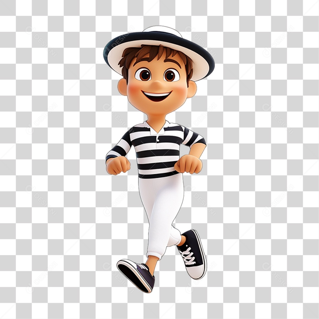 Personagem com Fantasia de Carnaval PNG Transparente