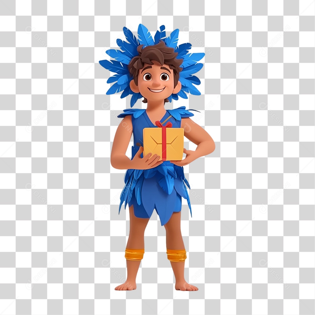 Personagem com Fantasia de Carnaval PNG Transparente
