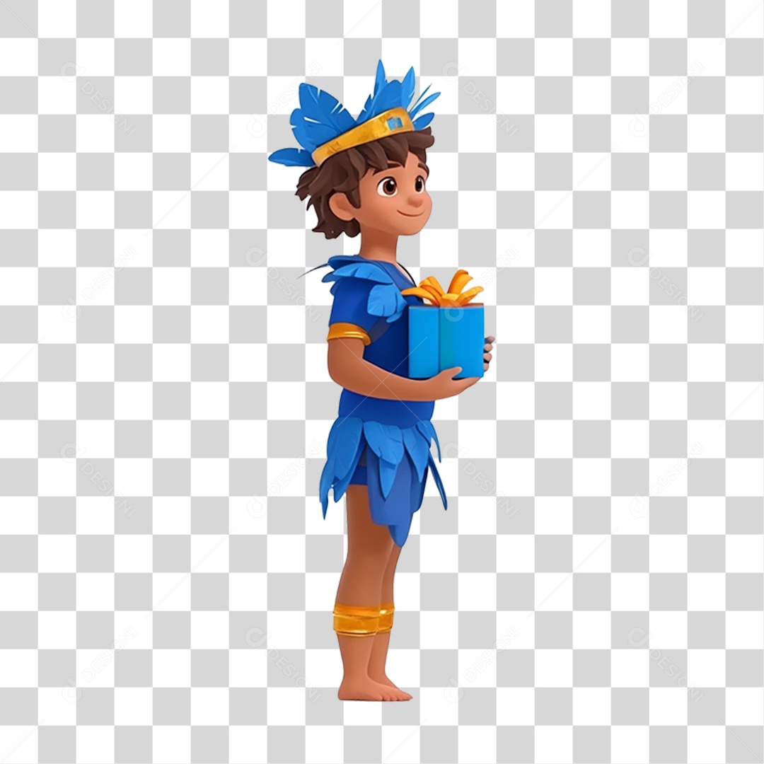 Personagem com Fantasia de Carnaval PNG Transparente