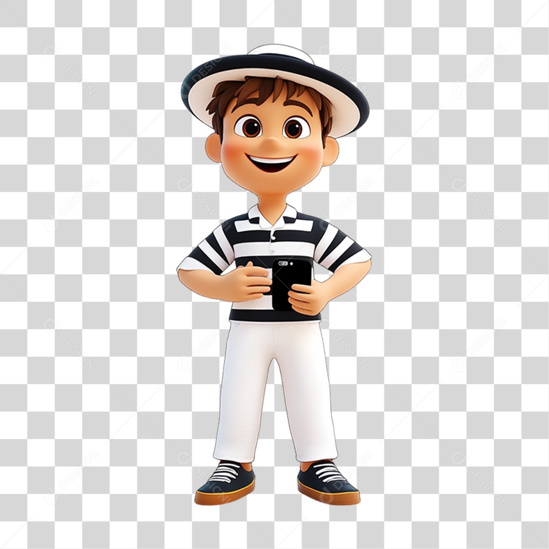 Personagem com Fantasia de Carnaval PNG Transparente