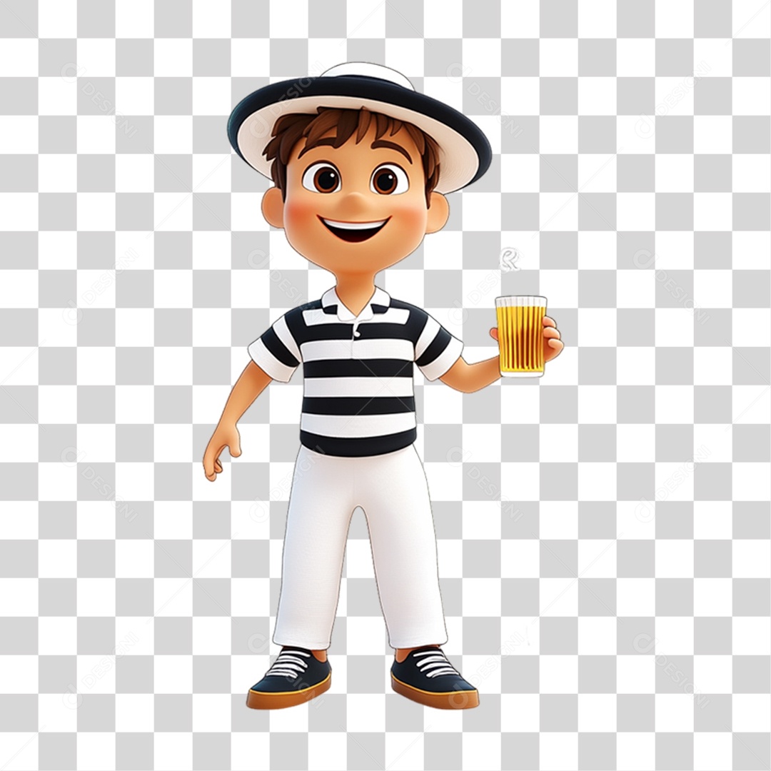 Personagem com Fantasia de Carnaval PNG Transparente