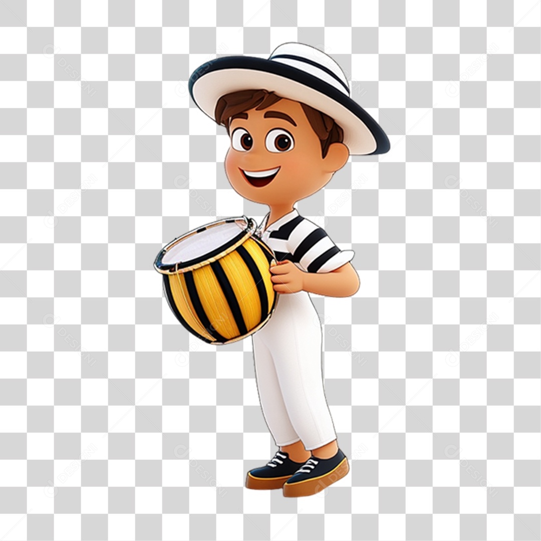 Personagem com Fantasia de Carnaval PNG Transparente