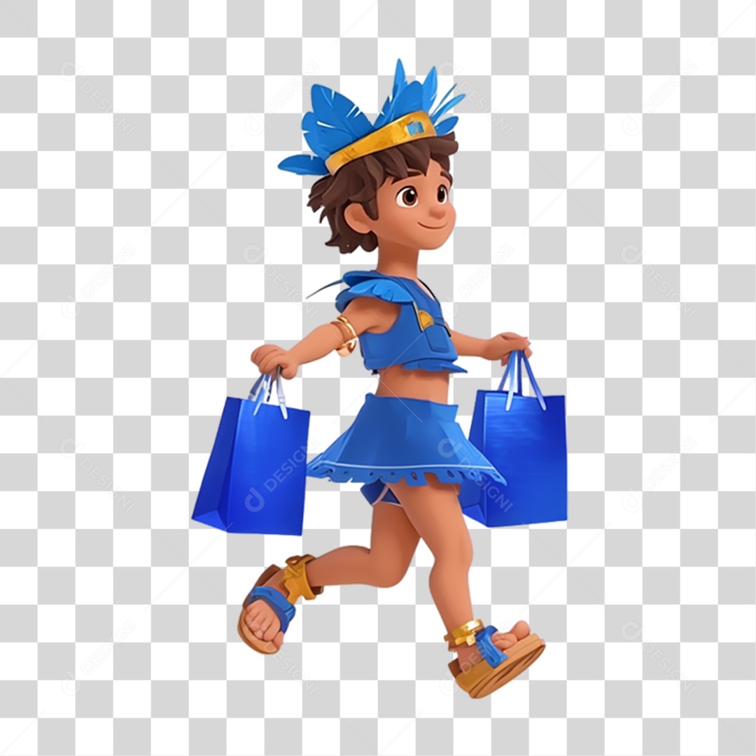 Personagem com Fantasia de Carnaval PNG Transparente