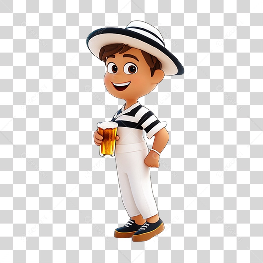 Personagem com Fantasia de Carnaval PNG Transparente