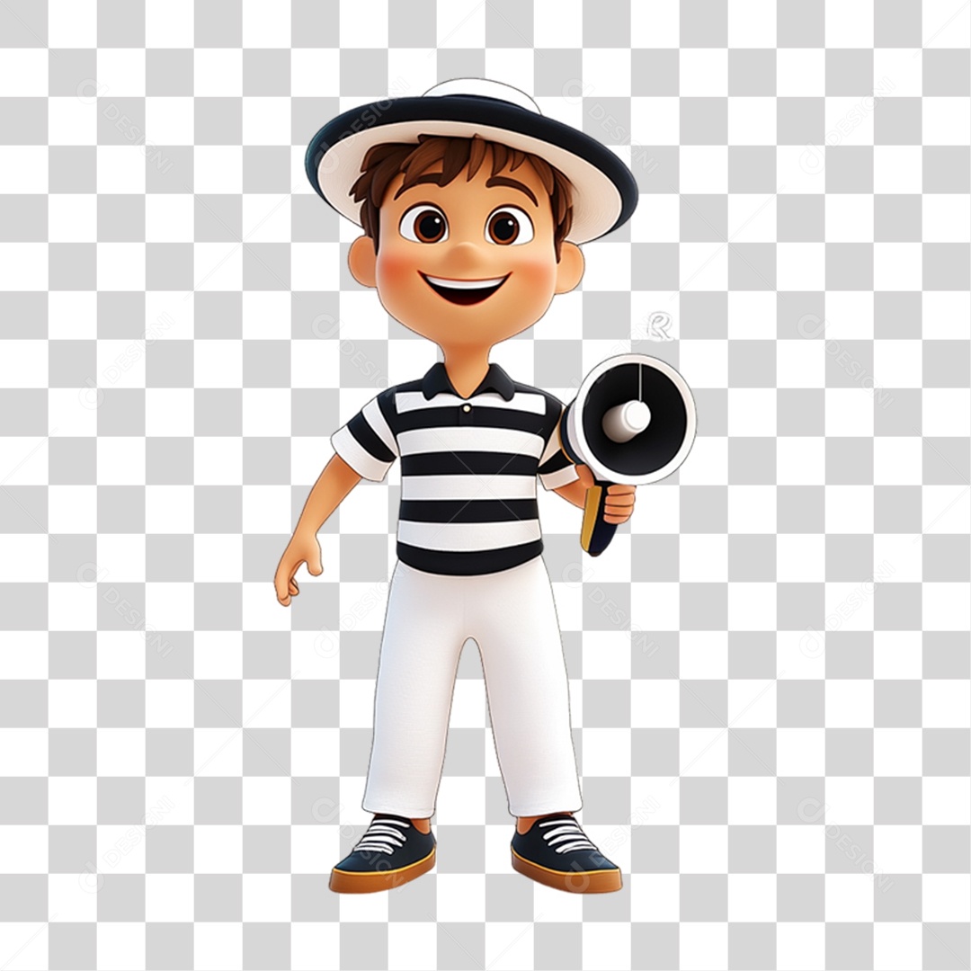 Personagem com Fantasia de Carnaval PNG Transparente