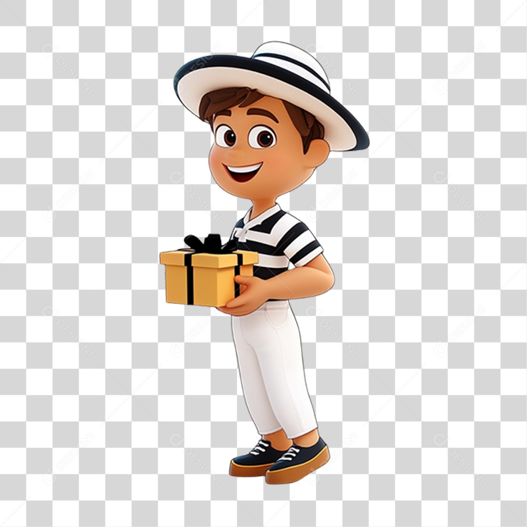 Personagem com Fantasia de Carnaval PNG Transparente