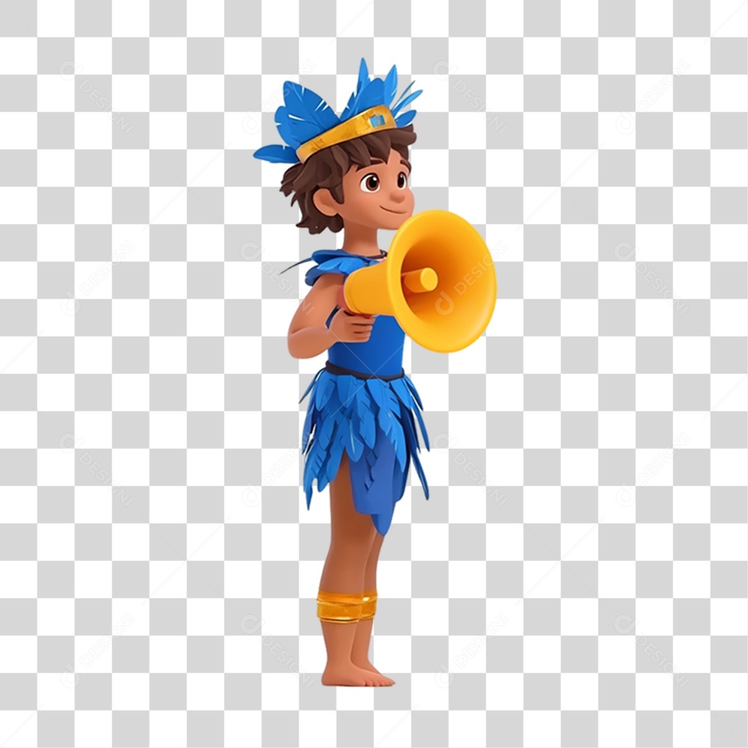 Personagem com Fantasia de Carnaval PNG Transparente