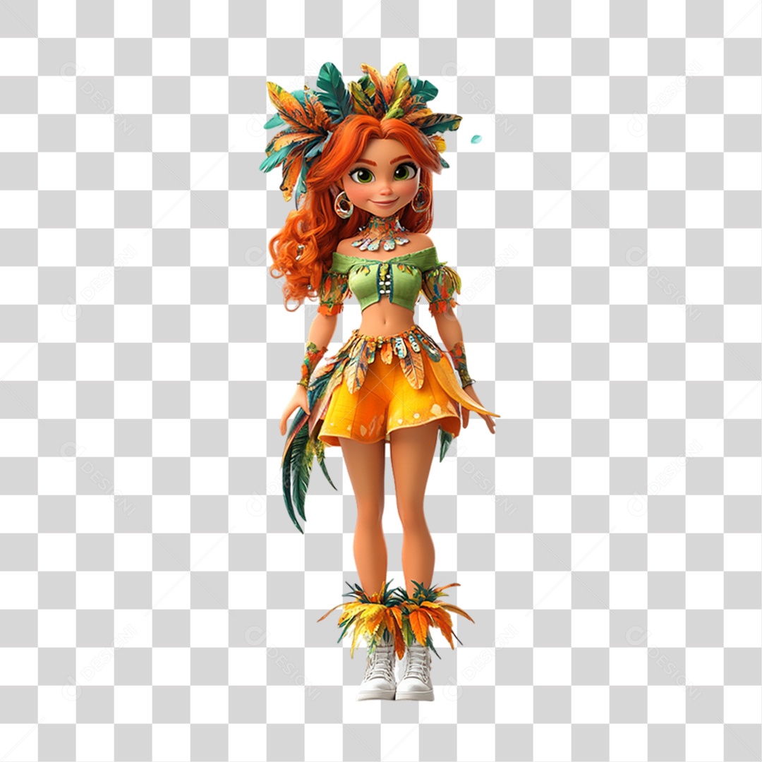Personagem com Fantasia de Carnaval PNG Transparente