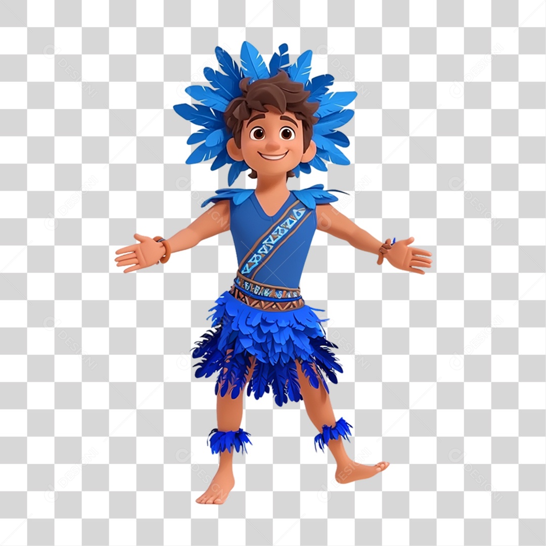 Personagem com Fantasia de Carnaval PNG Transparente