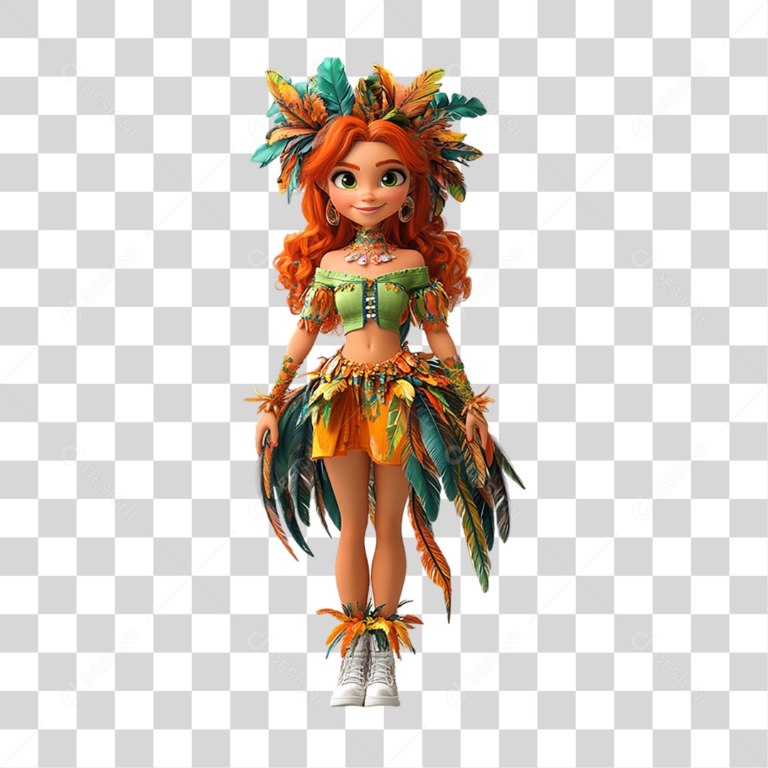 Personagem com Fantasia de Carnaval PNG Transparente