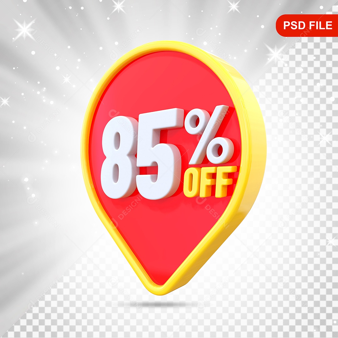 Desconto 85% Colorido Elemento 3D Para Composição PSD