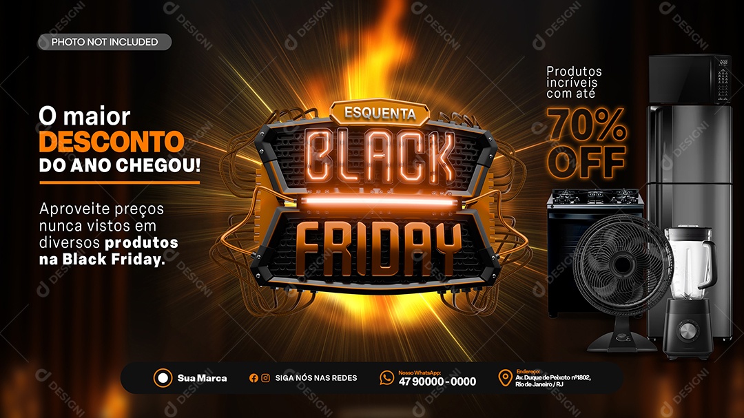 Banner Black Friday o Melhor Desconto Social Media PSD Editável