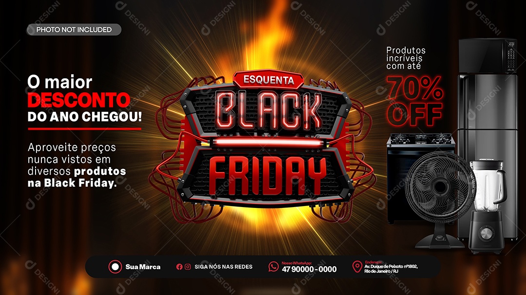 Banner Black Friday o Melhor Desconto Social Media PSD Editável