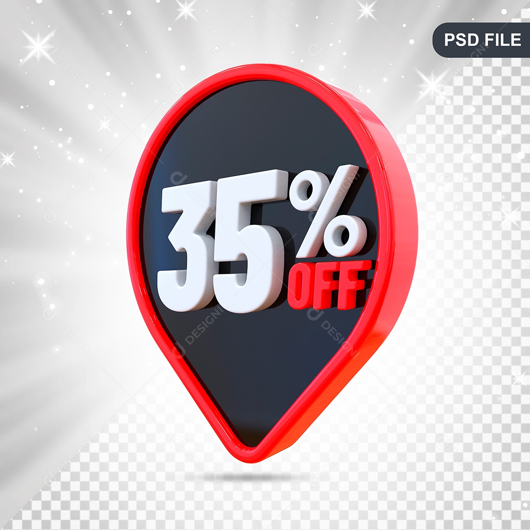 Desconto 35% Colorido Elemento 3D Para Composição PSD