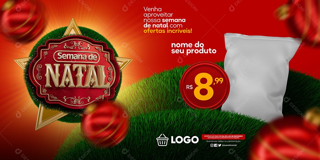 Banner Semana de Natal Social Media PSD Editável