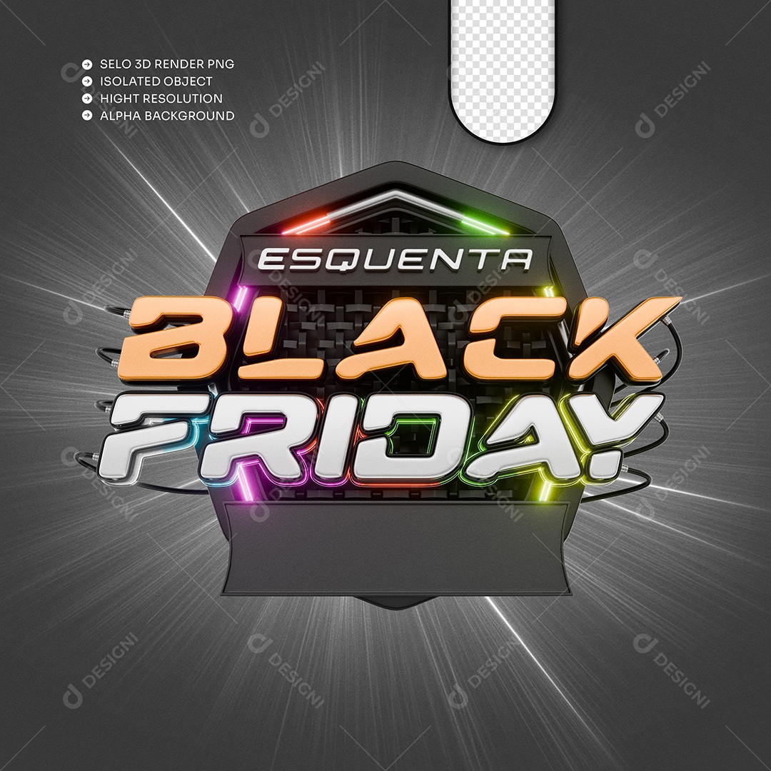 Black Friday Seal 3D for PSD Composition