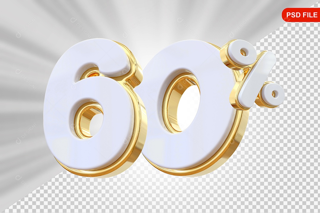 Desconto 60% Colorido Elemento 3D Para Composição PSD