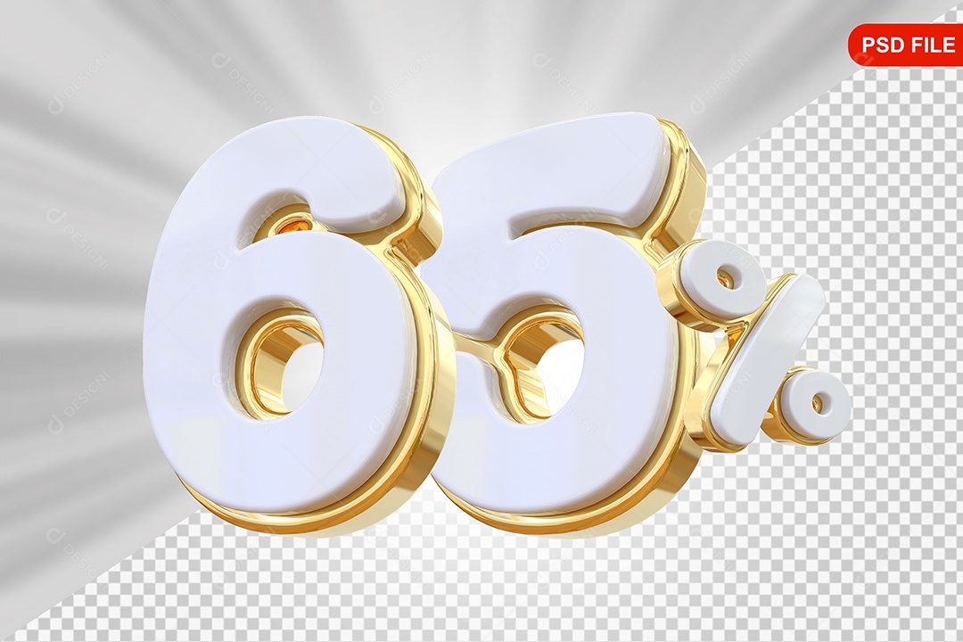 Desconto 65% Colorido Elemento 3D Para Composição PSD