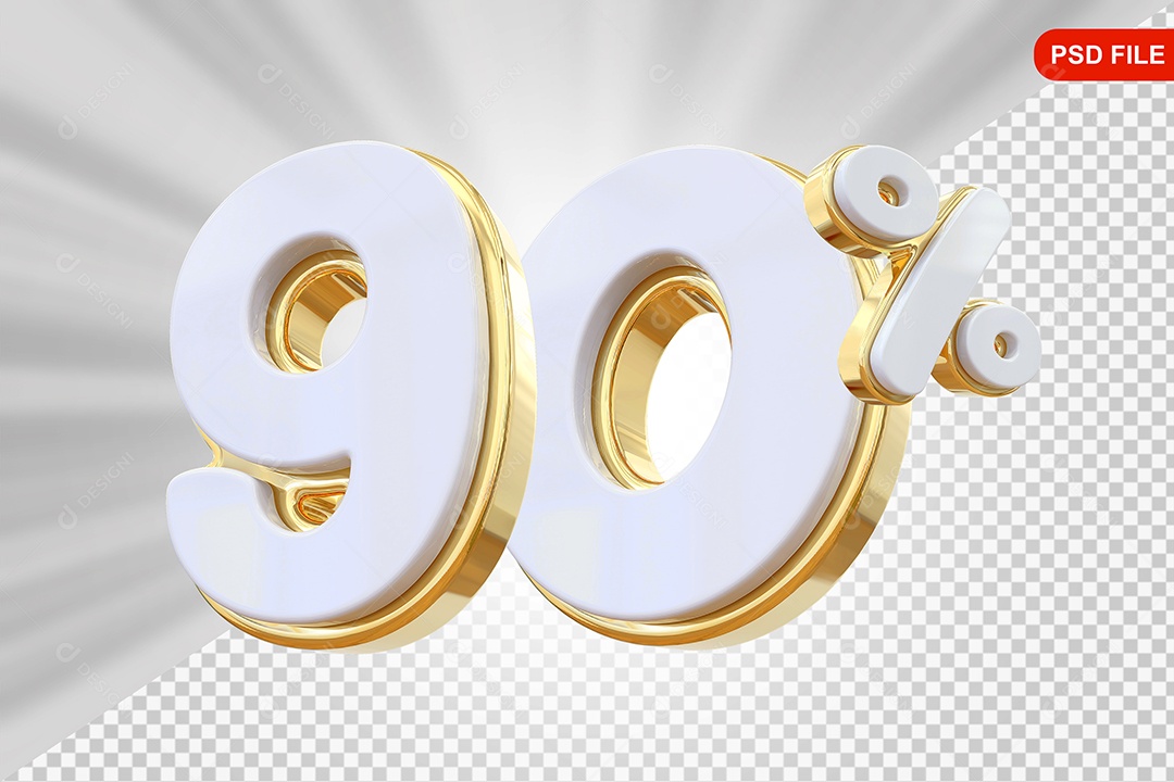 Desconto 90% Colorido Elemento 3D Para Composição PSD
