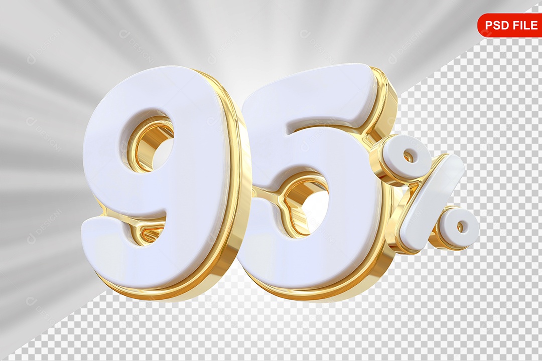 Desconto 95% Colorido Elemento 3D Para Composição PSD