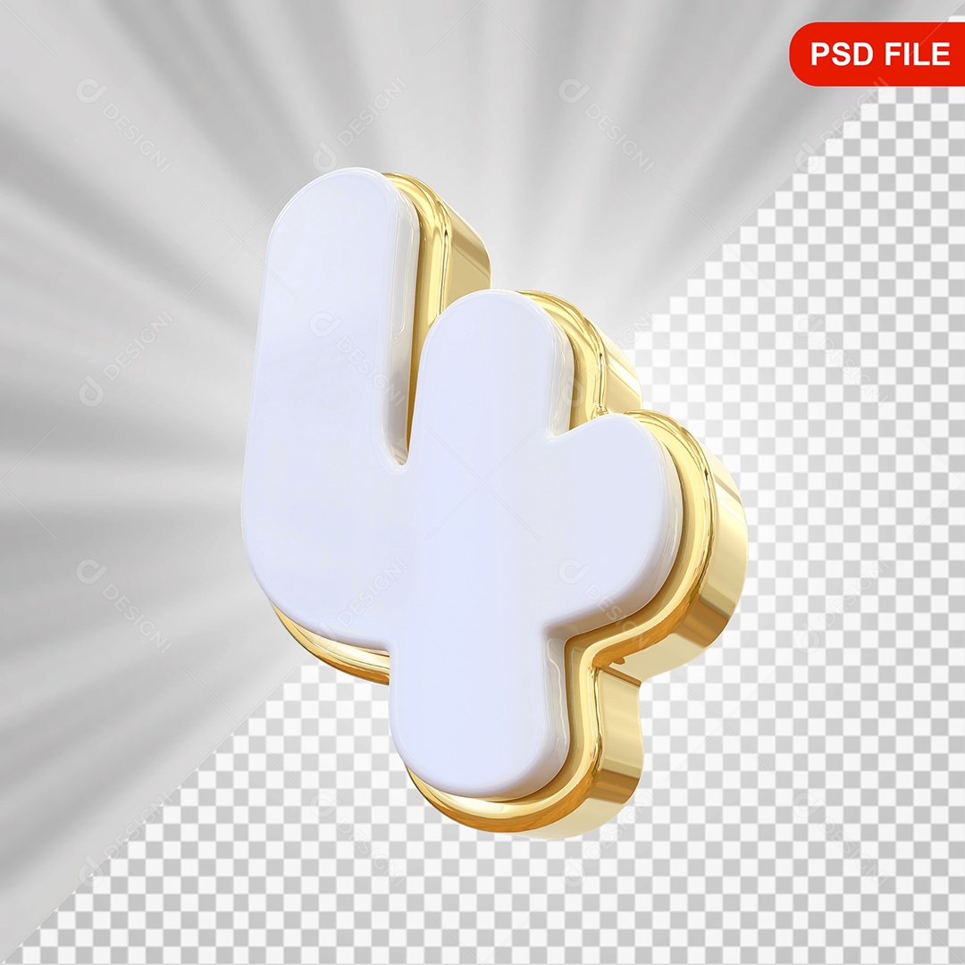 Elemento 3D Número 4 Colorido Para Composição PSD