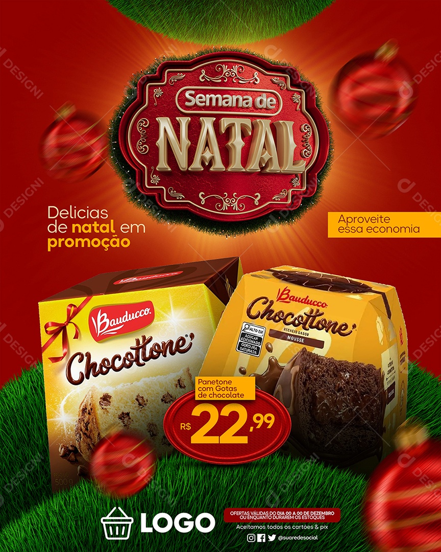 Encarte Semana de Natal Social Media PSD Editável