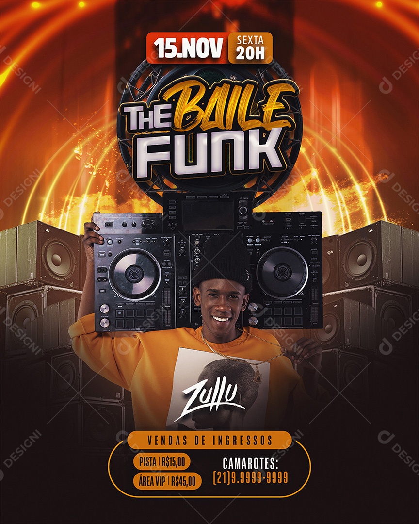 Flyer Evento The Baile Funk Story Social Media PSD Editável