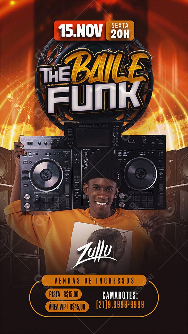 Story Flyer Evento The Baile Funk Story Social Media PSD Editável