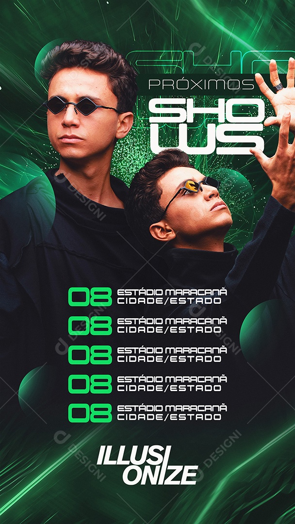 Story Flyer Próximos Shows Illusionize Social Media PSD Editável