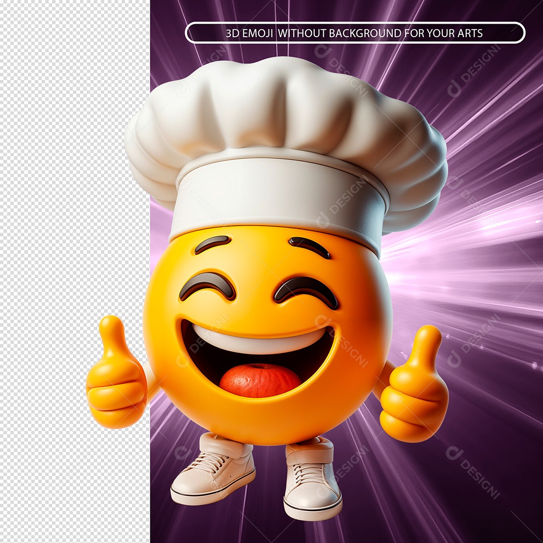 Emoji Cozinheiro Elemento 3D Composição PSD